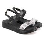 Kadın Siyah Egzotik Deri Sandalet