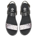 Kadın Siyah Egzotik Deri Sandalet