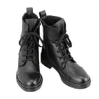 Kadın Siyah Fermuarlı Deri Bot