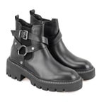 Kadın Siyah Fermuarlı Deri Bot