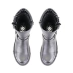 Kadın Siyah Fermuarlı Deri Bot