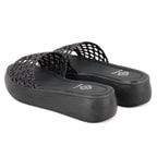 Kadın Siyah File Örgülü Terlik