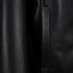 Kadın Siyah Gömlek Yakalı Deri Ceket