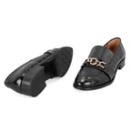 Kadın Siyah Günlük Deri Loafer