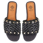 Kadın Siyah Hasır Terlik