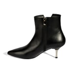 Kadın Siyah İnce Topuklu Sivri Burunlu Deri Bot