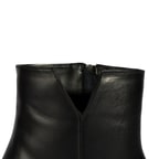 Kadın Siyah İnce Topuklu Sivri Burunlu Deri Bot