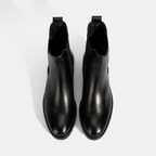 Kadın Siyah Kalın Topuklu Deri Bot