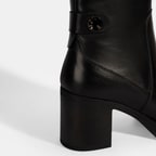 Kadın Siyah Kalın Topuklu Deri Bot