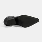 Kadın Siyah Kalın Topuklu Deri Bot