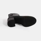 Kadın Siyah Kalın Topuklu Deri Bot