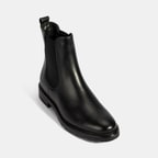 Kadın Siyah Kalın Topuklu Deri Bot