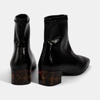 Kadın Siyah Kalın Topuklu Stretch Bot