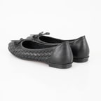 Kadın Siyah Kapitone Deri Babet