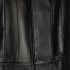 Kadın Siyah Kapüşonlu Deri Mont