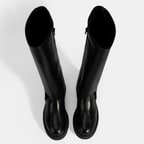 Kadın Siyah Katlama Detaylı Deri Çizme