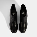 Kadın Siyah Katlama Detaylı Topuklu Deri Bot