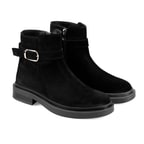 Kadın Siyah Kemer Aksesuarlı Süet Bot