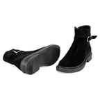 Kadın Siyah Kemer Aksesuarlı Süet Bot