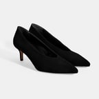 Kadın Siyah Klasik Süet Topuklu Ayakkabı