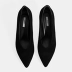 Kadın Siyah Klasik Süet Topuklu Ayakkabı