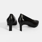 Kadın Siyah Klasik Topuklu Deri Ayakkabı