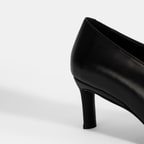 Kadın Siyah Klasik Topuklu Deri Ayakkabı