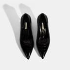 Kadın Siyah Kroko Baskılı Deri Stiletto