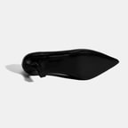 Kadın Siyah Kroko Baskılı Deri Stiletto