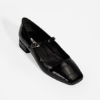 Kadın Siyah Kroko Baskılı Mary Jane Günlük Ayakkabı