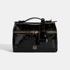 Kadın Siyah Kroko Baskılı Mini Deri El Çantası