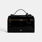 Kadın Siyah Kroko Baskılı Rugan Deri El Çantası