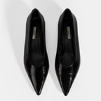 Kadın Siyah Kroko Baskılı Topuklu Ayakkabı