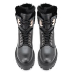 Kadın Siyah Kürk Detaylı Deri Bot