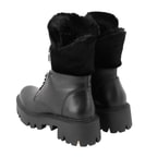 Kadın Siyah Kürk Detaylı Deri Bot