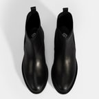 Kadın Siyah Lastik Detaylı Deri Bot