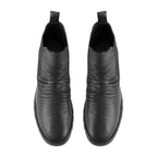 Kadın Siyah Lastikli Deri Bot