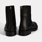 Kadın Siyah  Lastikli Deri Chelsea Bot