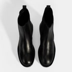 Kadın Siyah Lastikli Deri Chelsea Bot