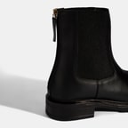 Kadın Siyah  Lastikli Deri Chelsea Bot