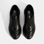 Kadın Siyah Lastikli Deri Spor Ayakkabı