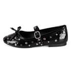 Kadın Siyah Mary Jane Deri Babet