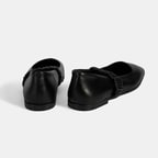 Kadın Siyah Mary Jane Deri Babet