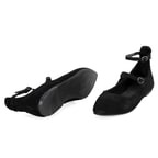 Kadın Siyah Mary Jane Deri Babet