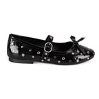 Kadın Siyah Mary Jane Deri Babet