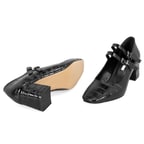 Kadın Siyah Mary Jane Deri Klasik Ayakkabı