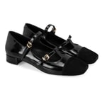 Kadın Siyah Mary Jane Rugan Babet