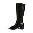 Kadın Siyah Metal Aksesuarlı Deri Çizme