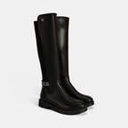 Kadın Siyah Metal Aksesuarlı Stretch Çizme