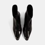 Kadın Siyah Metal Burun Detaylı Topuklu Stretch Bot